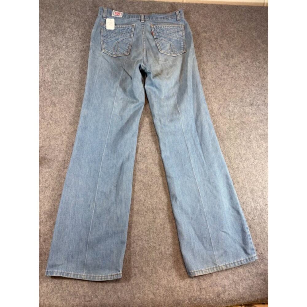 VTG 70s Levis Orange Tab Flared Bell Bottom Jeans Womens 30x30 Blue Light Wash